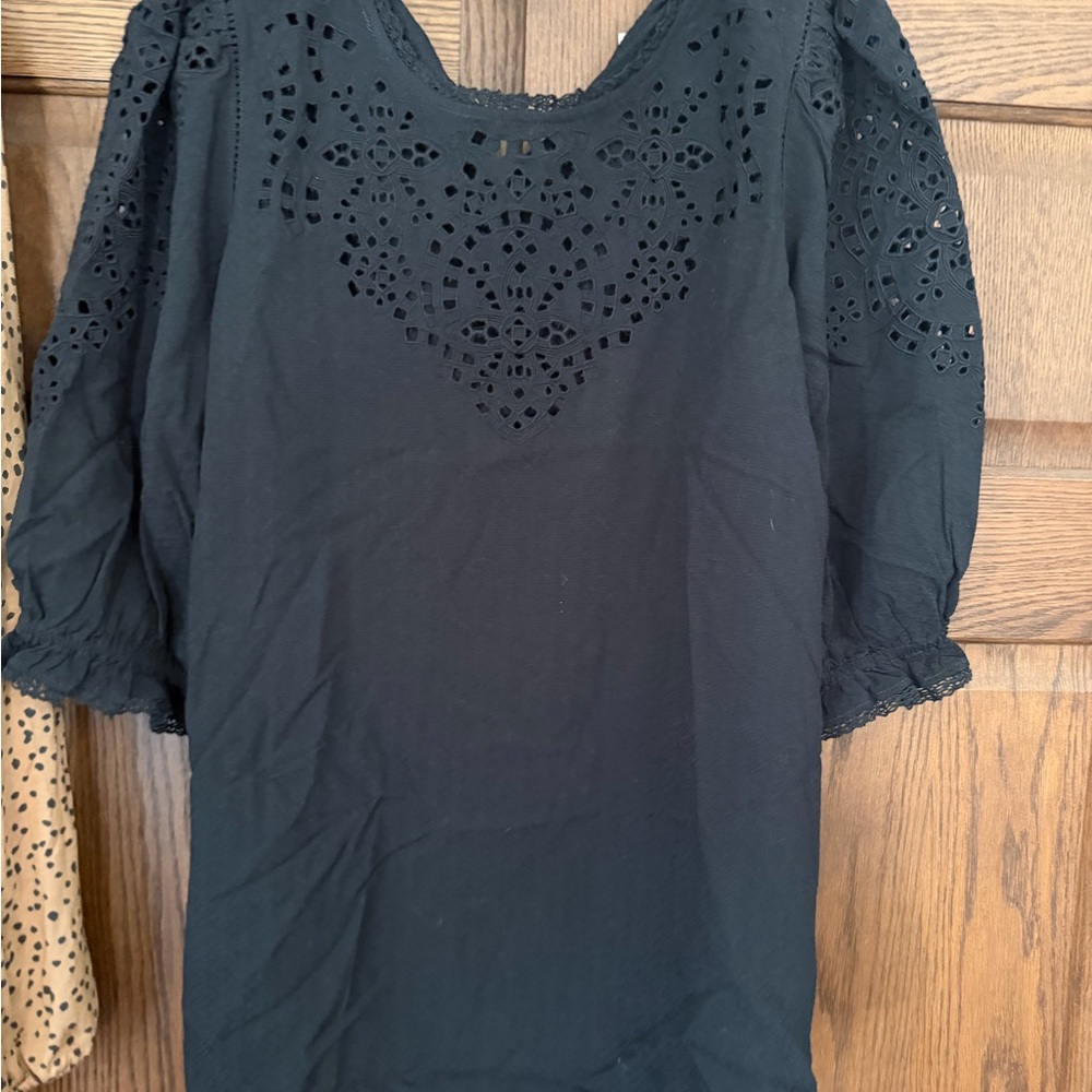Matilda Jane Elegant Black Eyelet Women's Top